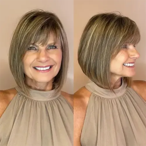 Long Bob Com franja Repicada Long Bob Com franja Repicada