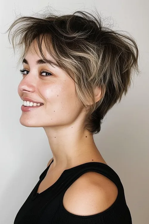 Ideia de Corte Elegante de Cabelo Curto Feminino: Corte Mixie (Mullet + Pixie) Ideia de Corte Elegante de Cabelo Curto Feminino: Corte Mixie (Mullet + Pixie)