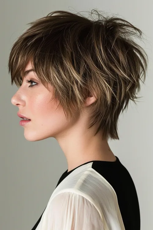 Corte Chique de Cabelo Curto Feminino: Corte em Camadas com Franja Corte Chique de Cabelo Curto Feminino: Corte em Camadas com Franja