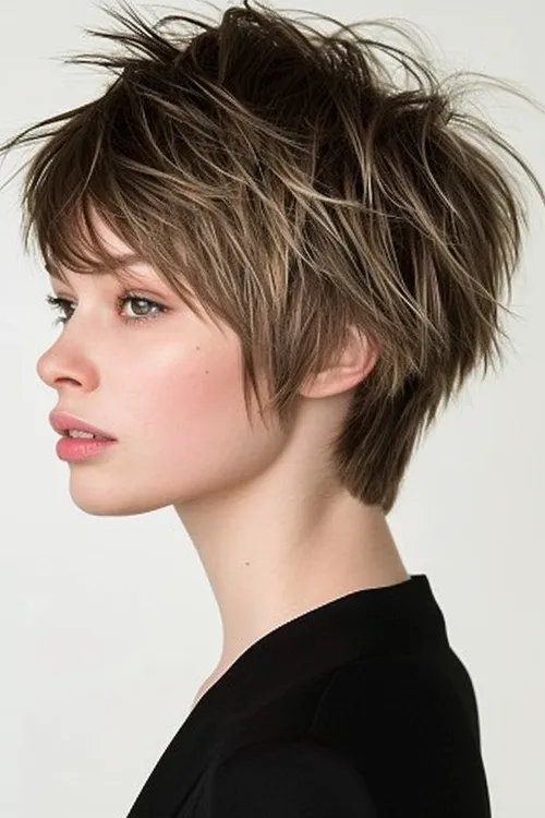 Corte Chique de Cabelo Curto Feminino: Corte em Camadas com Franja Corte Chique de Cabelo Curto Feminino: Corte em Camadas com Franja