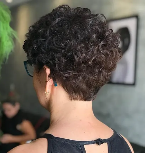 Ideia de Corte Pixie Para Cabelos Cacheados: Topete Longo com Nuca Amostra Ideia de Corte Pixie Para Cabelos Cacheados: Topete Longo com Nuca Amostra
